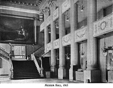 Photo of columns and a staircase inside the Boston Museum