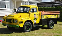 1976 Bedord J1 truck. Over 500,000 Bedford trucks were built on the TK platform in New Zealand