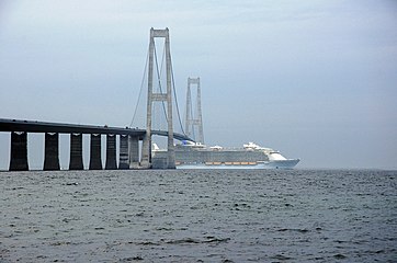 Allure of the Seas passing under the East Bridge