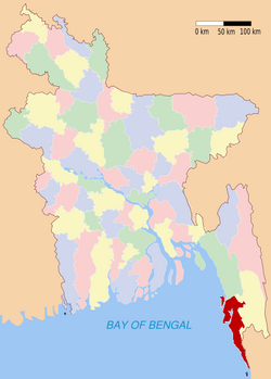科克斯巴扎爾縣於孟加拉位置圖