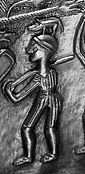 Boar-helmeted figure on the Gundestrup Cauldron. 3rd century