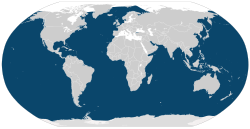 Distribución de la ballena jorobada (en azul)