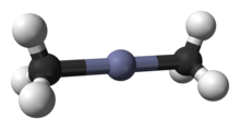 Ball-and-stick model of dimethylzinc