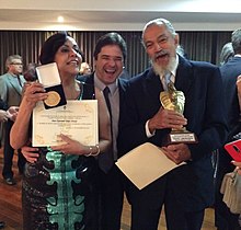 Ana Guiomar Rego Souza, Othaniel Alcântara e Estercio Marquez Cunha Salão Dona Gercina Borges - Palácio das Esmeraldas (Goiânia, Goiás) Cerimônia de entrega do Troféu Jaburu (17/11/2016) (Foto: Lailson Damasio)