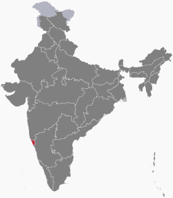 Location of Goa in the Republic of India