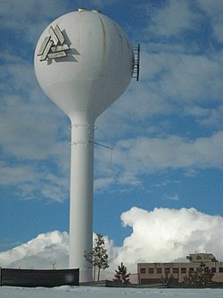 Water tower at the Inverness Exchange.