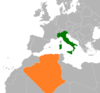 Location map for Algeria and Italy.