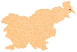 Karte von Slowenien, Position von Občina Turnišče hervorgehoben