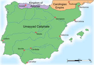 Iberian peninsula map (750 AD)