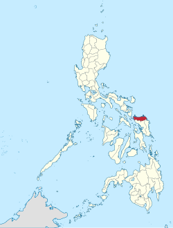 Mapa san Pilipinas pinapakita an Norte san Samar