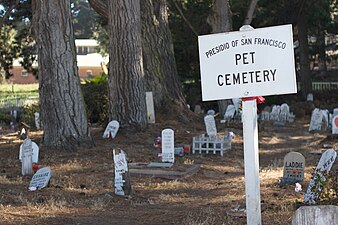 Pet cemetery in the Presidio of San Francisco, California