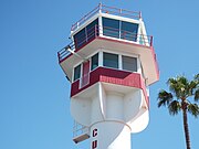 Close up view of the original Sky Harbor Air Traffic Control Tower.