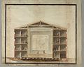 Plans originaux du Grand Théâtre - 1784 Coupe en travers sur le milieu de la salle, du côté de l'avant-scène