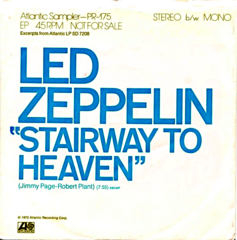 Cover for Led Zeppelin's promotional single "Stairway to Heaven", 1971