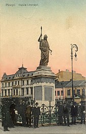 Ploiești' Statue of Liberty in 1908.