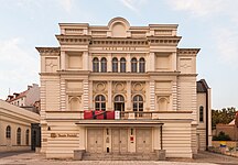 Polish Theatre, founded in 1885, the theatre's façade was adorned with the inscription "The Nation Unto Itself" (Polish: Naród sobie)