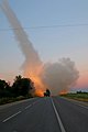 A rocket launcher sending off a missile from Zaporizhzhia Oblast, Ukraine (July 2022)