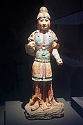 7th century painted figure of a Tang military officer