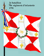 Drapeau du 2e bataillon du 70e régiment d'infanterie de ligne de 1791 à 1793