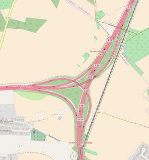 Übersichtskarte Autobahndreieck Bonn-Nordost