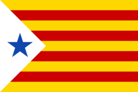 Estelada with blue star seen in Catalan student demonstrations in the 1970s