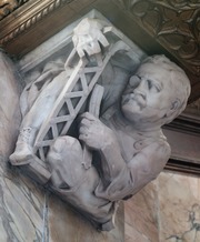 Photograph detailing one of the lobby's grotesques