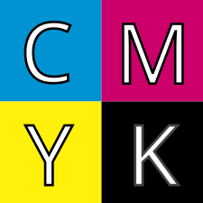 Color printing typically uses ink of four colors: cyan, magenta, yellow, and key(black). When CMY "primaries" are combined at full strength, the resulting "secondary" mixtures are red, green, and blue.