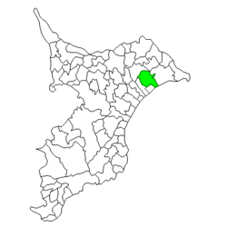 Location of Yōkaichiba in Chiba Prefecture
