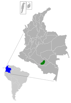 Distribución de Chlorostilbon olivaresi