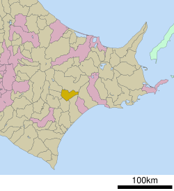 Location of Honbetsu in Hokkaido (Tokachi Subprefecture)