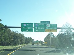 Northern terminus at I-40 as seen from I-40 in Flagstaff