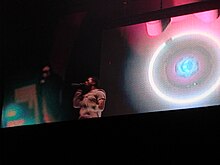 Kanye West performing "Good Morning" for the Tim Festival at Marina da Glória in Rio de Janeiro, Brazil on October 24, 2008, during the Glow in the Dark Tour.