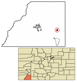 Location of the Town of Bayfield in La Plata County, Colorado.