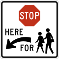 R1-5cL Stop here for school crossing (left)