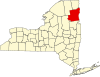 State map highlighting Essex County