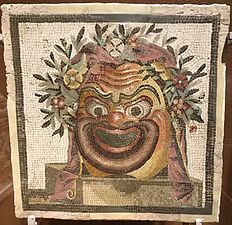 Unknown artist, Mosaic with mask of Silenus, c. 100 CE