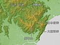 Relief map showing passes in Suruga