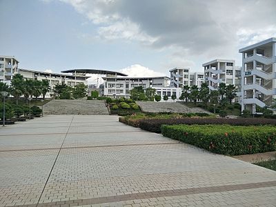 南宁二中凤岭校区内景（图中建筑为综合信息楼）