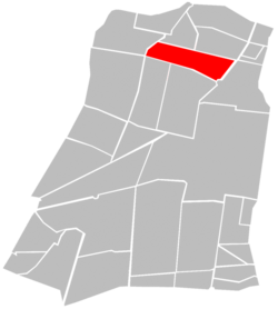 Location of Nonoalco Tlatelolco (in red) within Cuauhtémoc borough