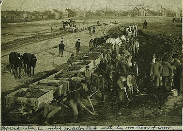 Workers in Ogden Park with their horse teams