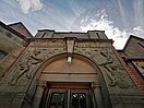 The entrance to the old library building in Wem