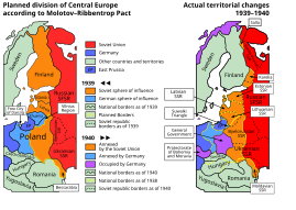 Planned and actual territorial changes in Central Europe 1939–1940