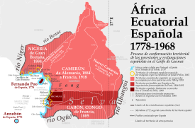 Evolución de las posesiones y reclamaciones españolas en el Golfo de Guinea (1778-1968).