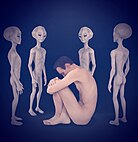 An illustration of a so-called "alien abduction"