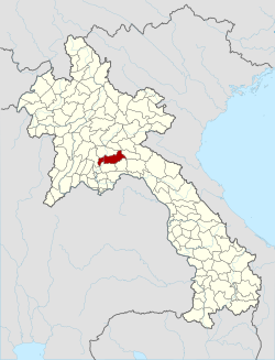 Location of Anouvong district in Laos