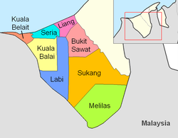 Bukit Sawat is in peach.