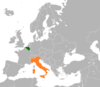 Location map for Belgium and Italy.