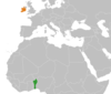 Location map for Benin and Ireland.