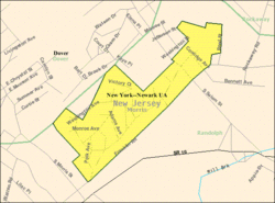 Census Bureau map of Victory Gardens, New Jersey