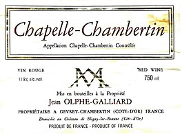 Chapelle-Chambertin, grand cru, 1985, Jean Olphe-Galliard.